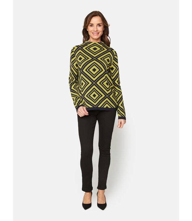 pullover turtleneck diamond lime