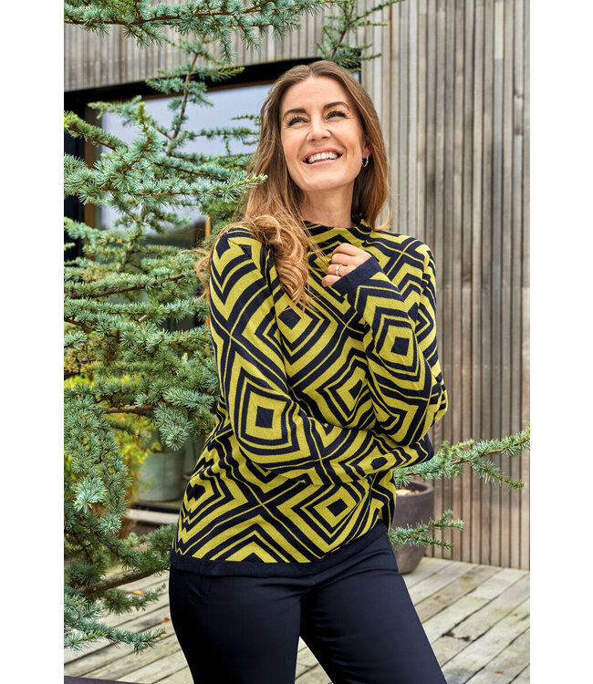 pullover turtleneck diamond lime