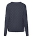 pullover met blok en knoopjes marine