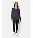pullover met blok en knoopjes marine
