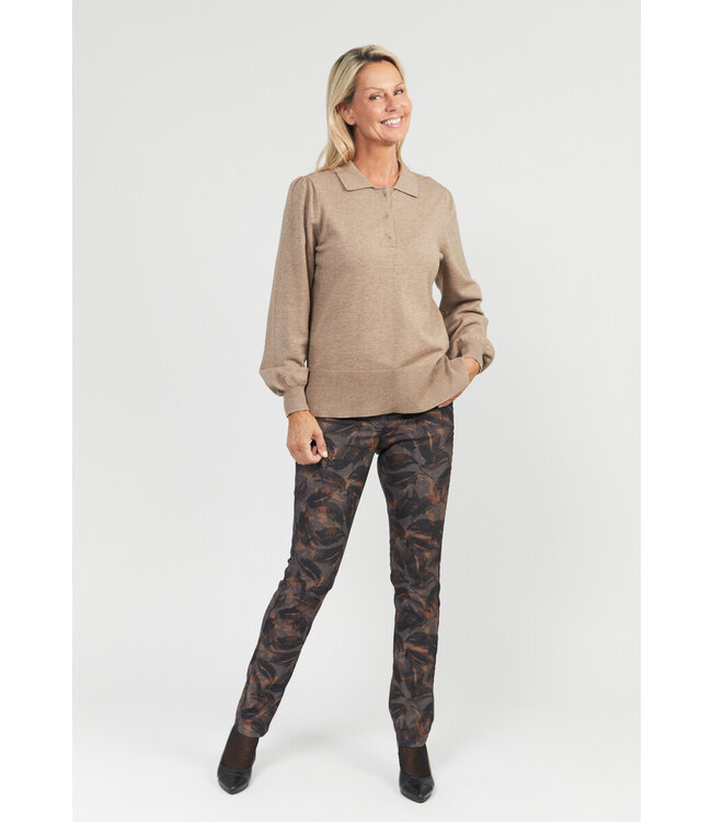 stretch broek bloemen herfst