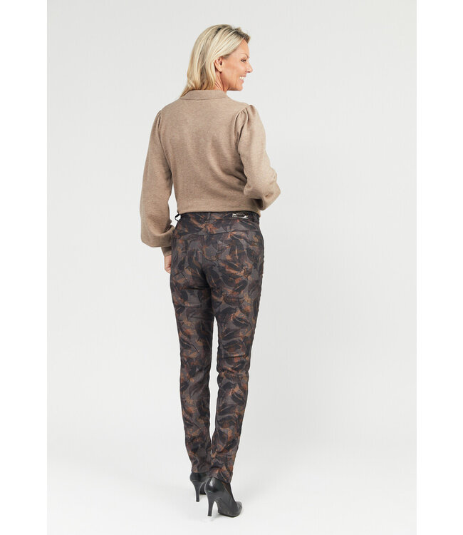 stretch broek bloemen herfst