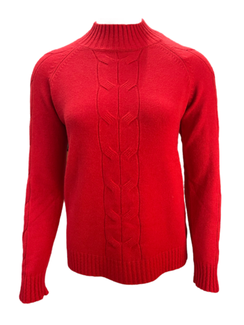 Marinello pullover soft kabel rood