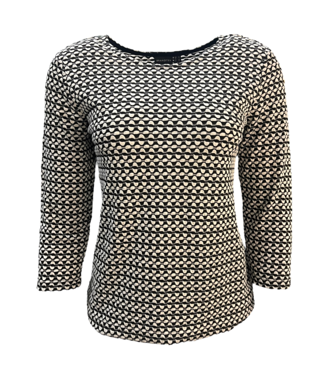 blouson shirt met boord patroon zwart