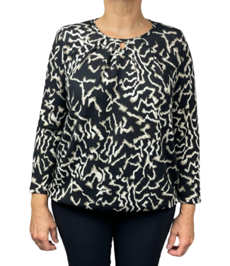 BLAUW blouson pullover craquele zwart