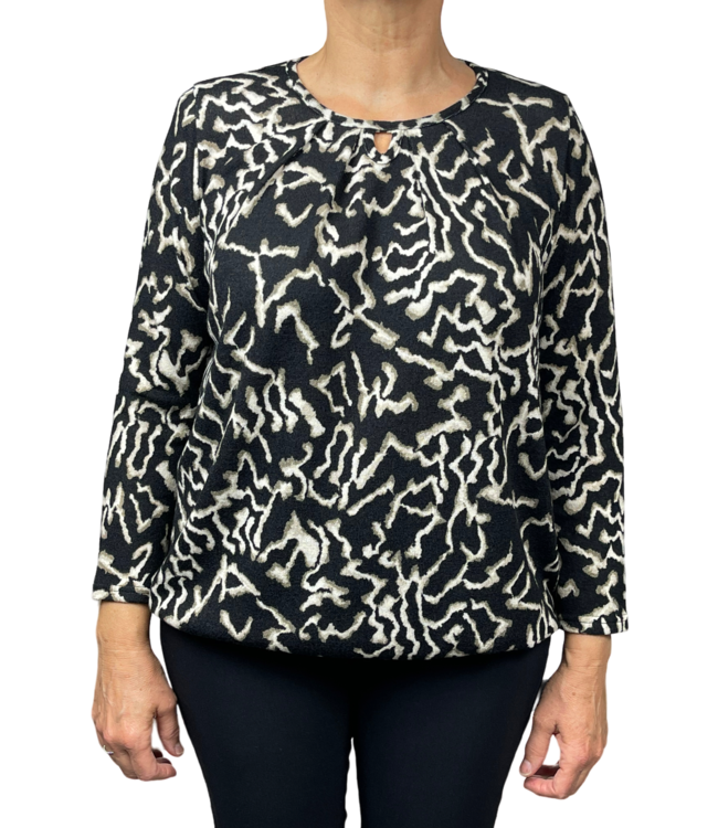 blouson pullover craquele zwart