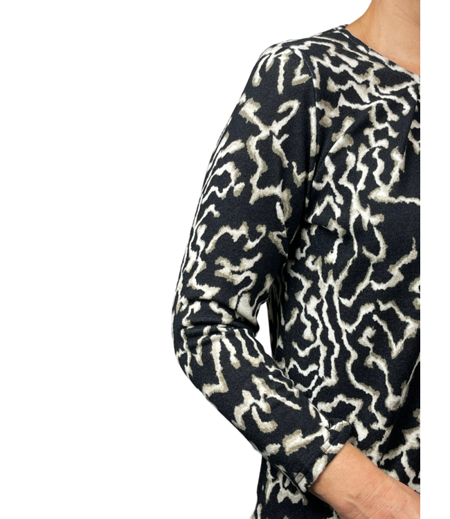 blouson pullover craquele zwart