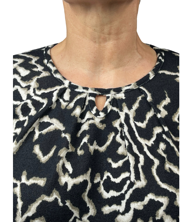 blouson pullover craquele zwart