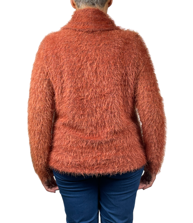 blouson pullover met col hairy brique