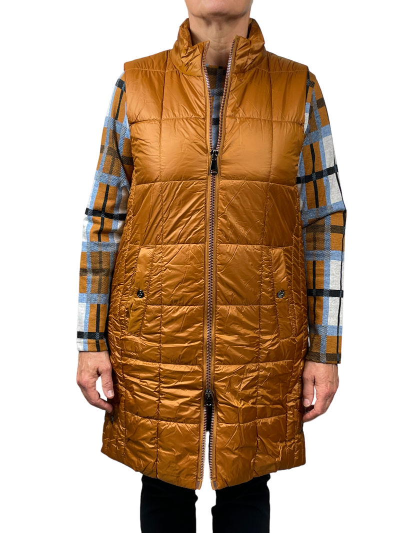 Navigazione lange bodywarmer rust