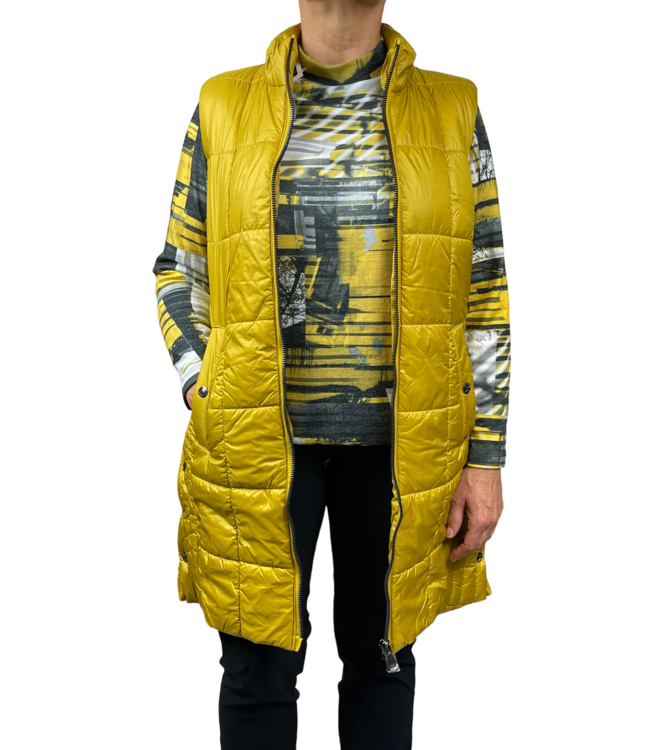 lange bodywarmer geel