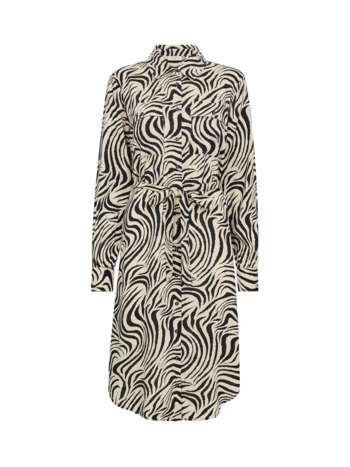 FreeQuent jurk Nolla met print beige- zwart