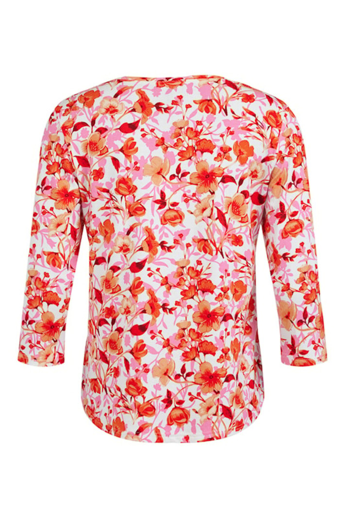 Sunday shirt bloemenprint rood Z2024 - 6503-6053-0