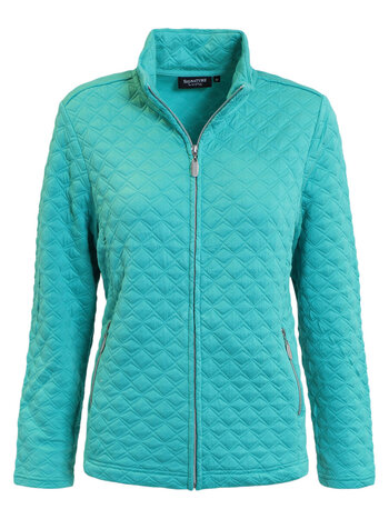 Signature vest- jasje dames met ritssluiting  turquoise