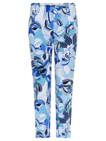 Robell stretch broek print blauw Bella-09 (68cm)