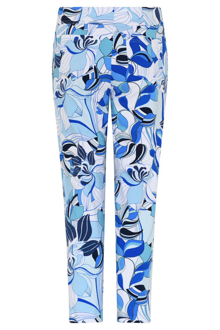 Robell stretch broek print blauw Bella-09 (68cm) Z2024 - 52428-54772-64