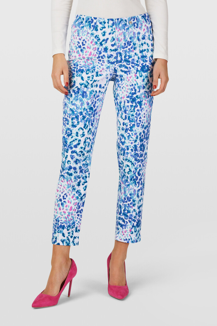 Robell stretch broek  animal blue Bella-09 (68cm) Z2024 - 51692-54749-62