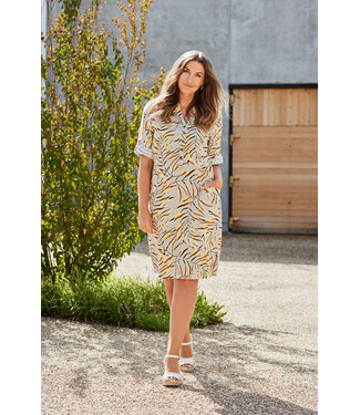 Signature chique dames jurk met knoopjes linnen