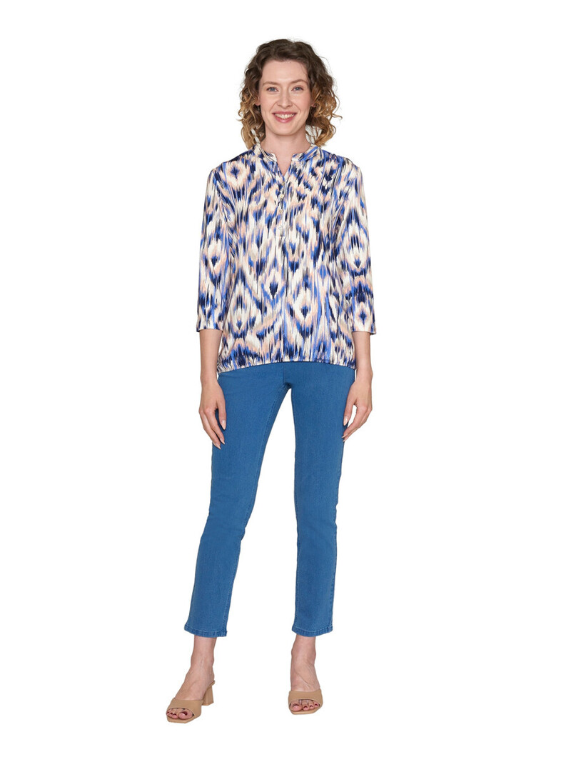 Brandtex. blouson fantasy print blauw