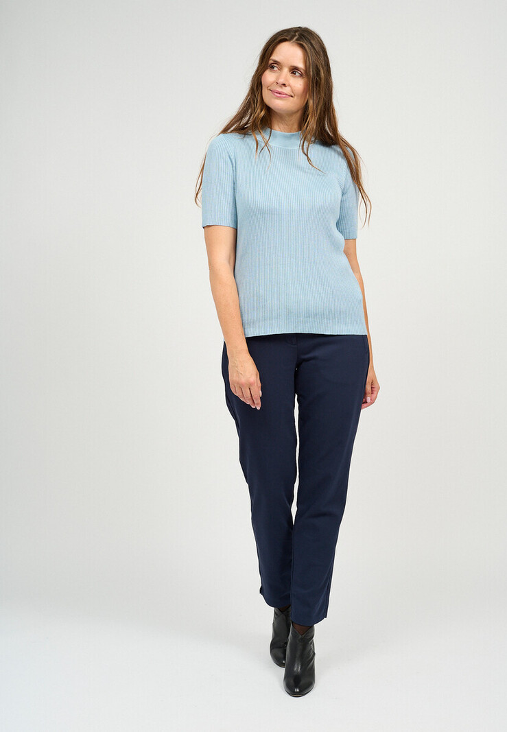 Signature rib- truitje turtle neck blue