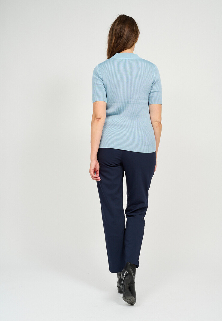 Signature rib- truitje turtle neck blue