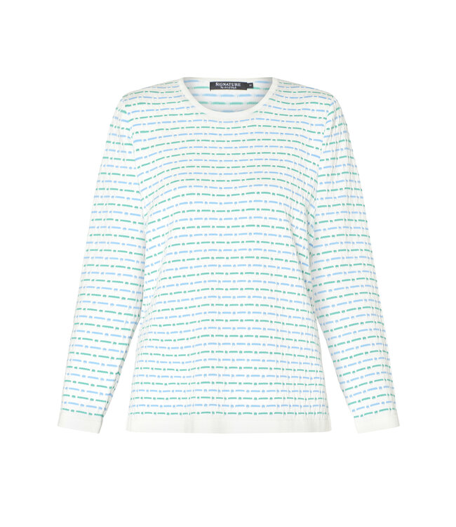 zomer pullover met strepen aqua