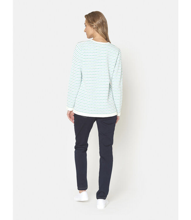zomer pullover met strepen aqua