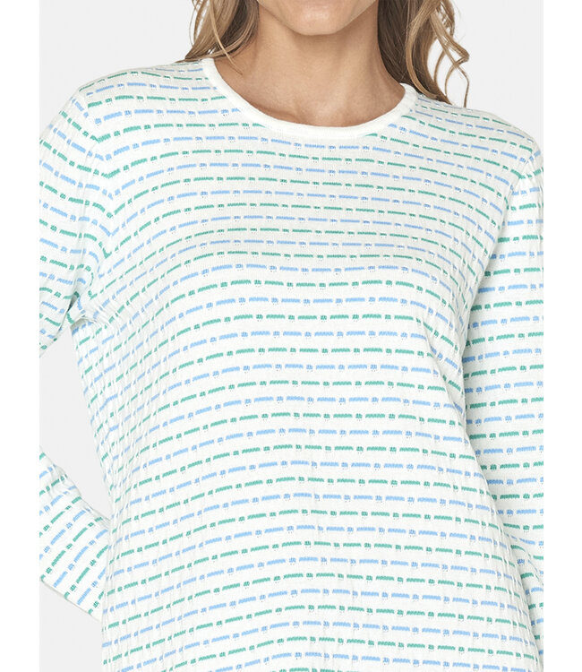 zomer pullover met strepen aqua