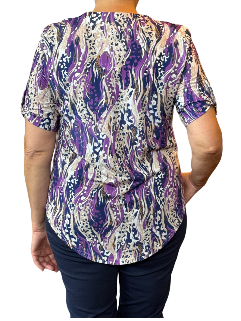BLAUW shirt v-hals paars