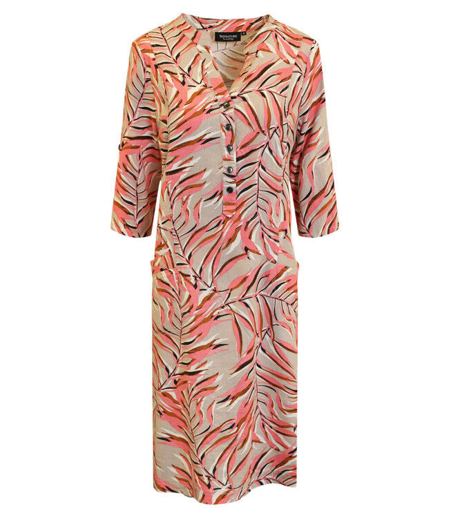 dames jurk met knoopjes linnen