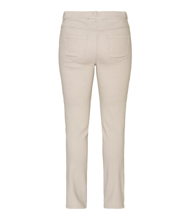 strech broek met figuur Star beige