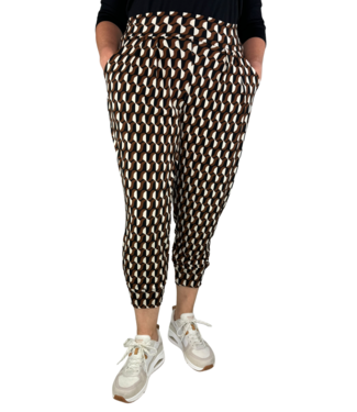 FOS - Amsterdam stretch broek met wokkel- print zwart