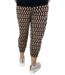 stretch broek met wokkel- print zwart