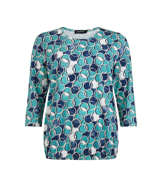 blouson bolletjes print blauw- groen