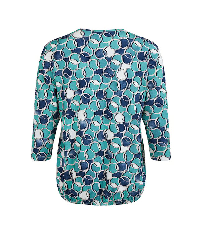 blouson bolletjes print blauw- groen