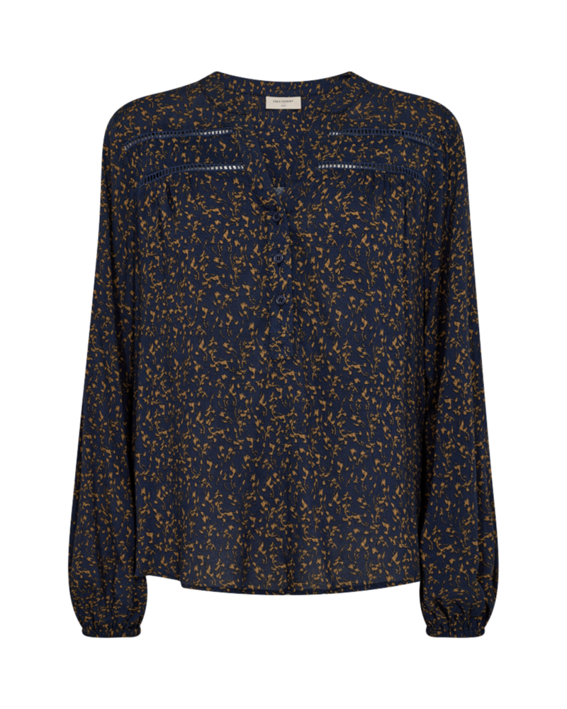 FreeQuent dames shirt bloemetjes print marine "Adney"