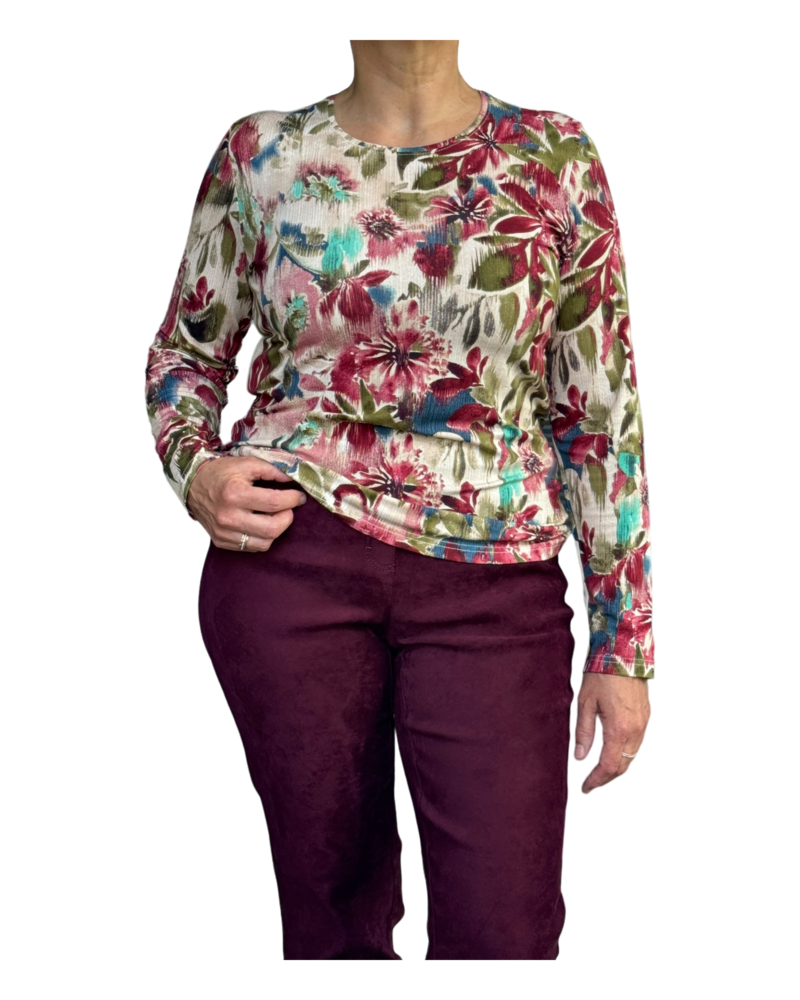 Marinello shirt flowers woodrose