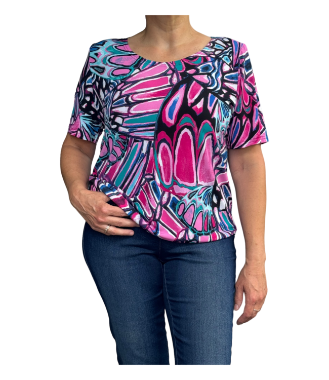 blouson all- over print fuchsia