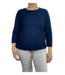 blouson reliëf marine 3/4 mouw