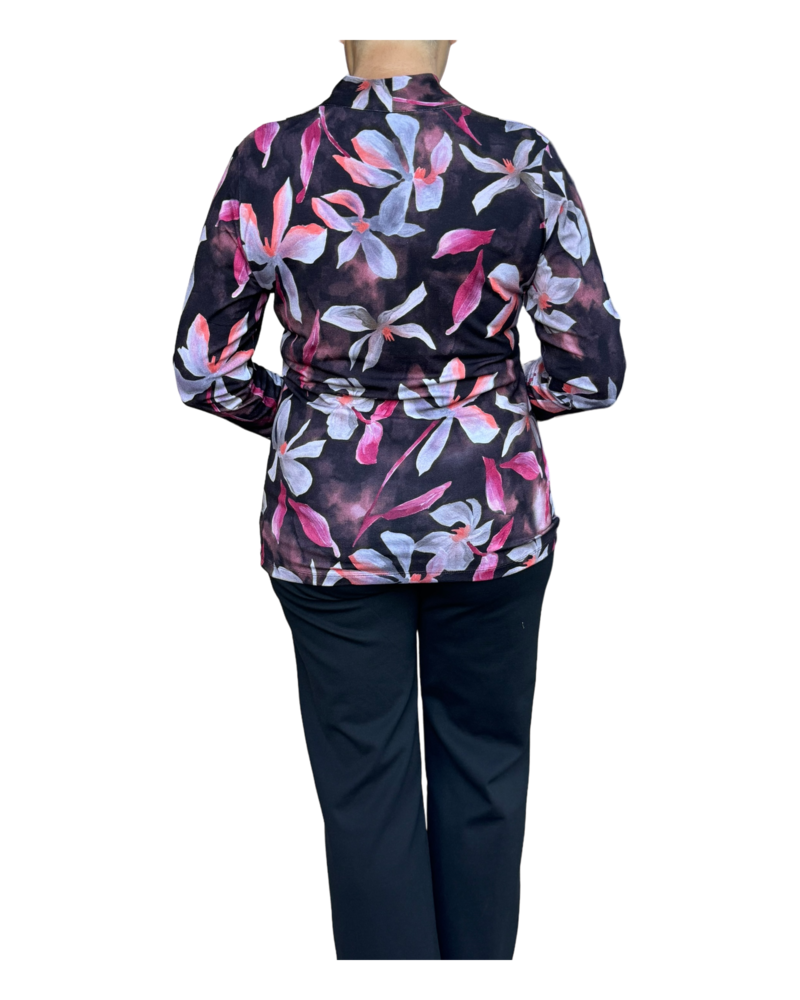 Gabriella K. shirt v-hals bloemenprint bordeaux