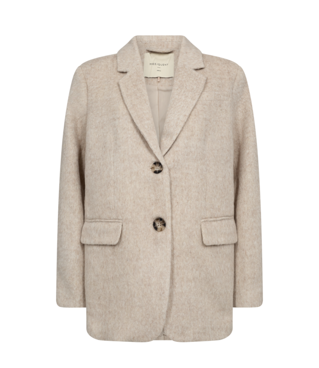 winterjas wol- look beige "Salo"