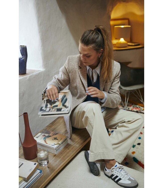 winterjas wol- look beige "Salo"