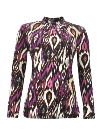 Sensia blouson shirt paisley print fuchsia