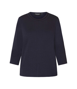 Signature effen shirt met gewerkte hals Signature effen shirt met gewerkte hals