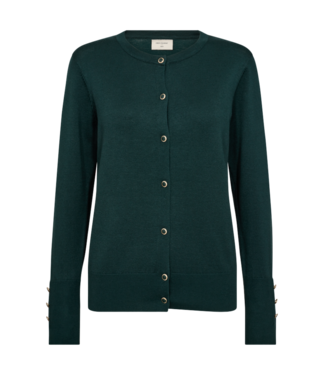 FreeQuent chique dames vest met knopen groen