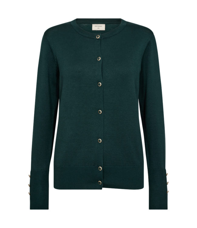 chique dames vest met knopen groen