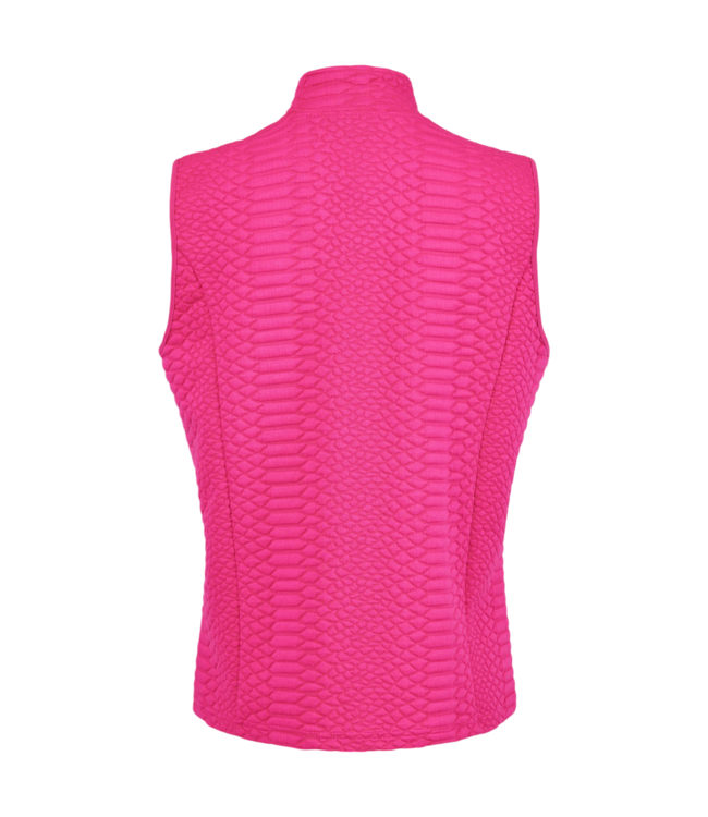 dames gilet met rits fuchsia