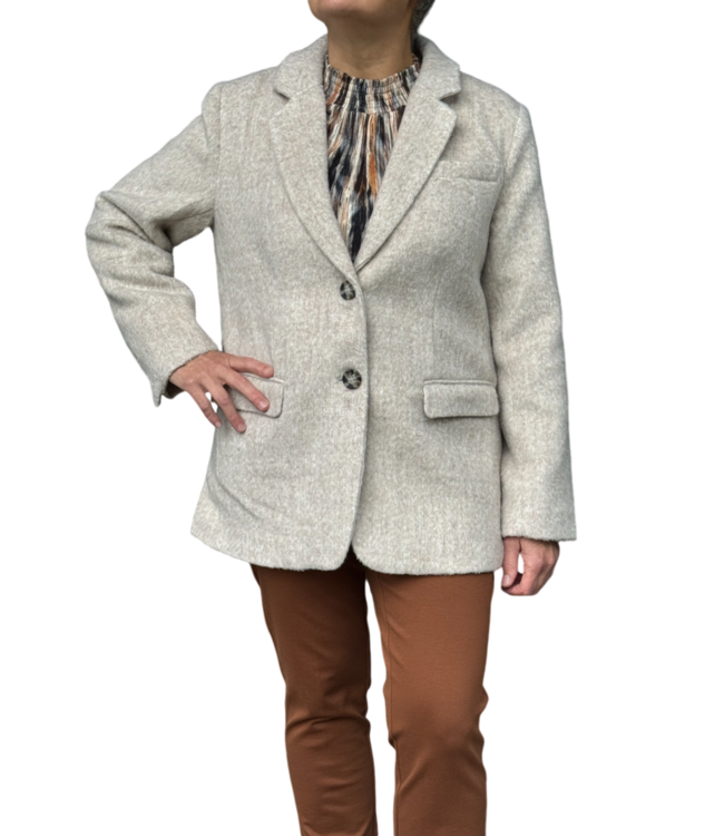 winterjas wol- look beige "Salo"