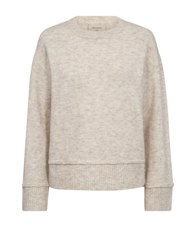 dames trui knopen zijkant beige "Mulle"