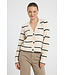 dames vest streep beige- zwart